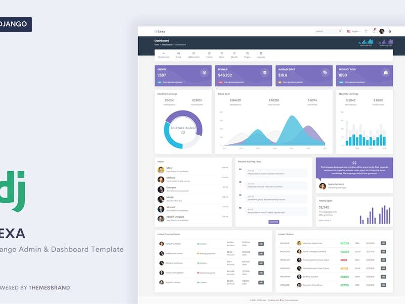 Lexa - Django Admin & Dashboard Template