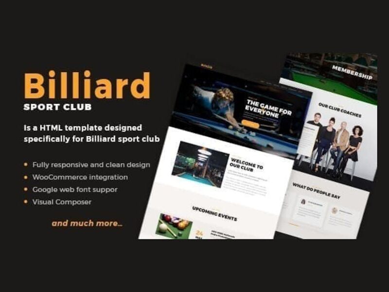 Billiard - Creative Sporting WordPress Theme