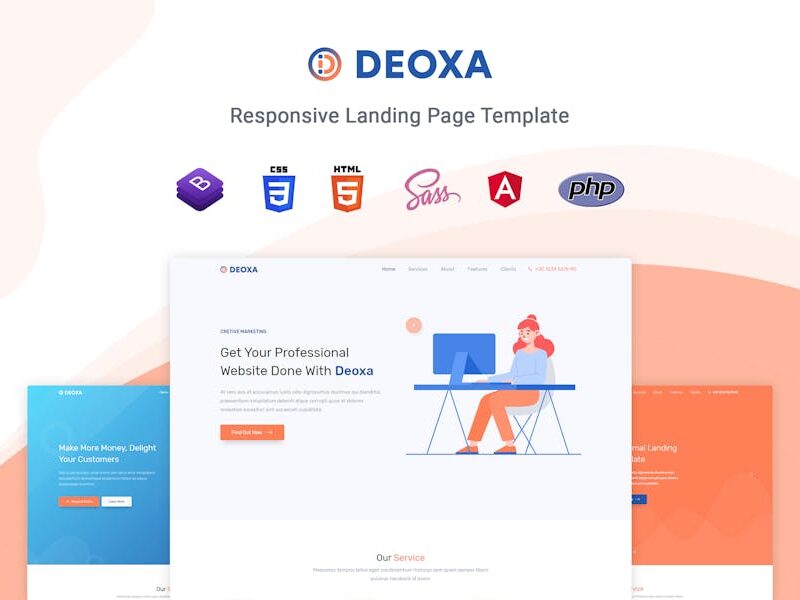 Deoxa - Angular 10 Landing Page Template