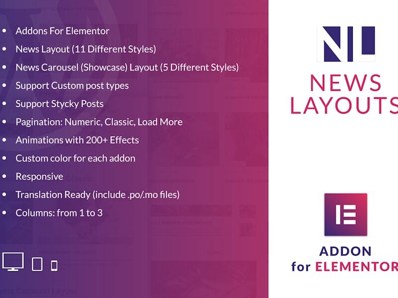 News Layouts for Elementor WordPress Plugin