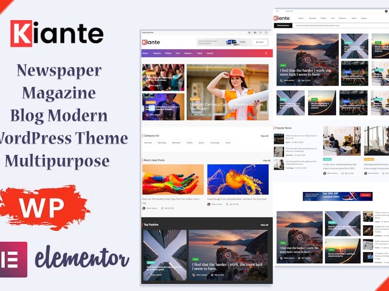Kiante - Newspaper Magazine Blog Modern WordPress