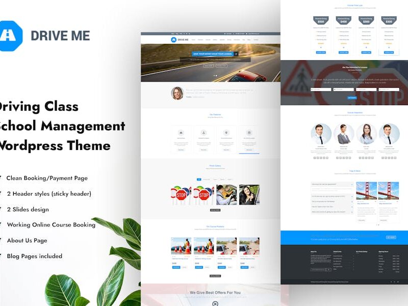 Driveme - Driving School WordPress Theme