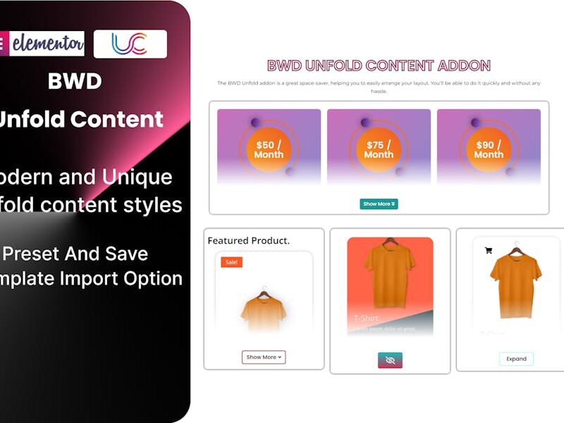 Unfold Content Addon For Elementor