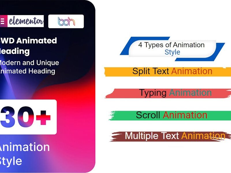 BWD Animated Heading addon for elementor