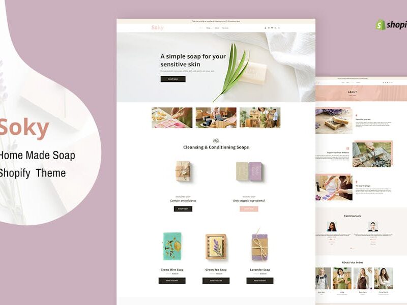 Soky - Handmade Soap, Organic Shopify Theme