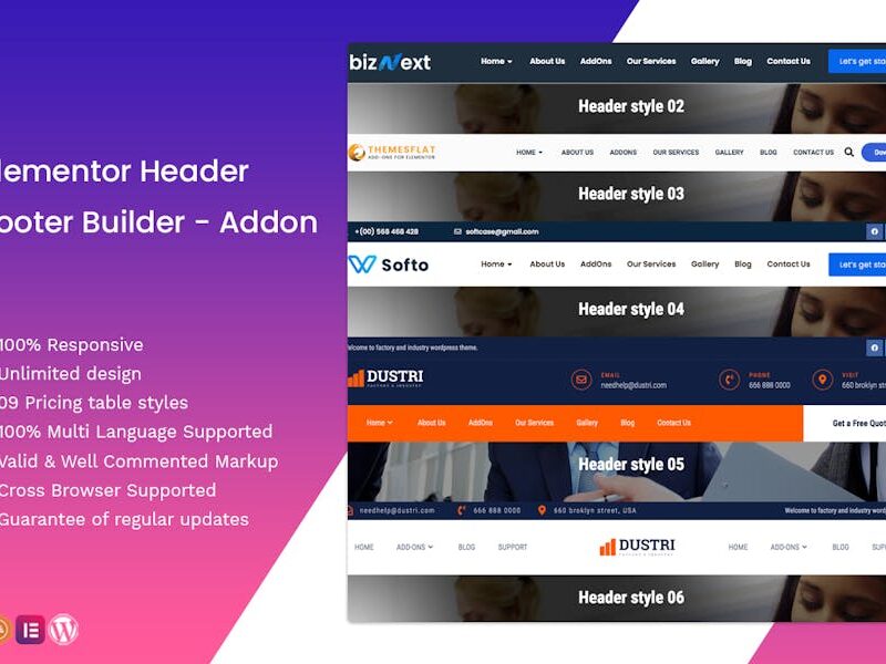 Elementor Header Footer Builder - Addon