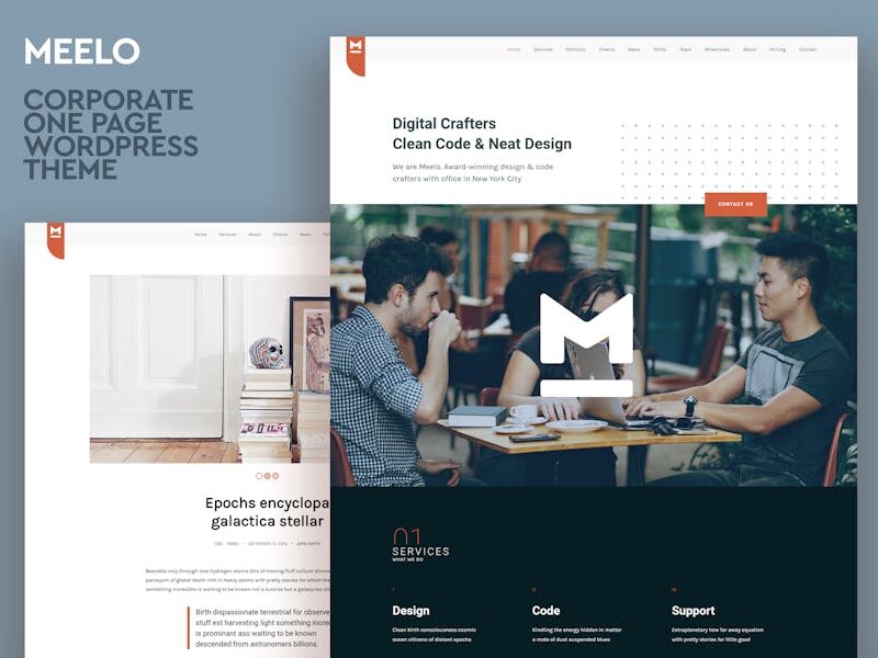 Meelo - Corporate One Page WordPress Theme