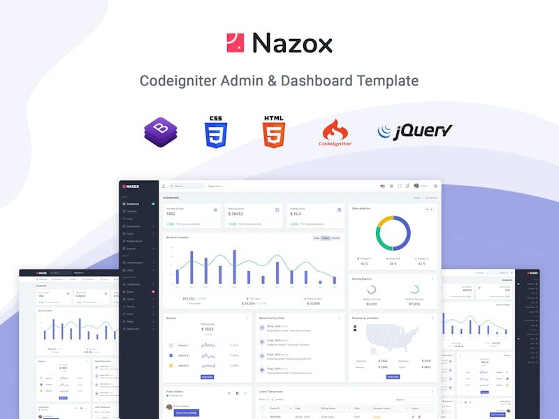 Nazox - CodeIgniter Admin & Dashboard Template
