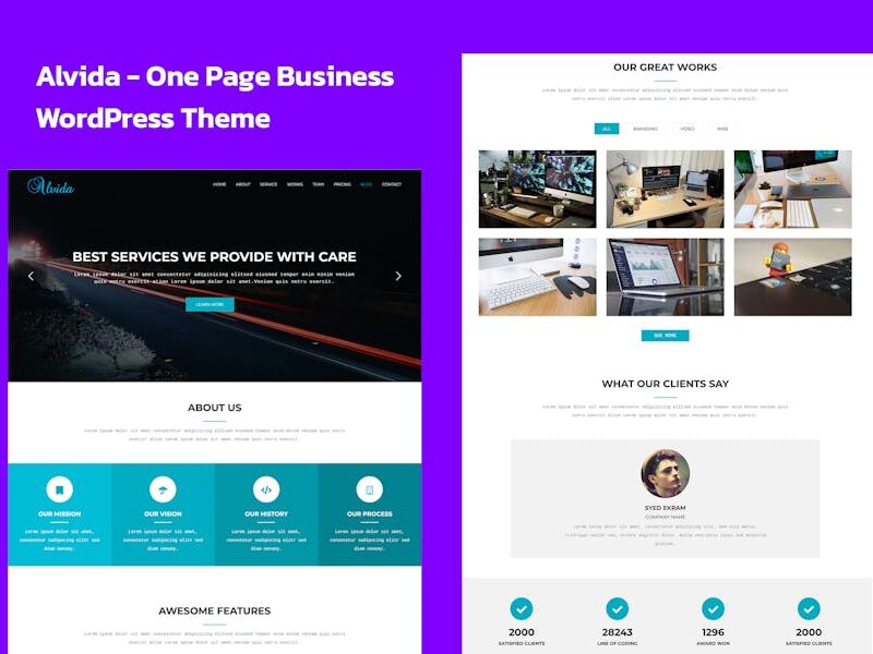 Alvida - One Page Business WordPress Theme