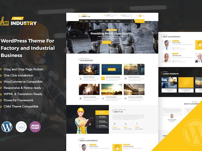 Industry - Factory and Industrial WordPress Theme