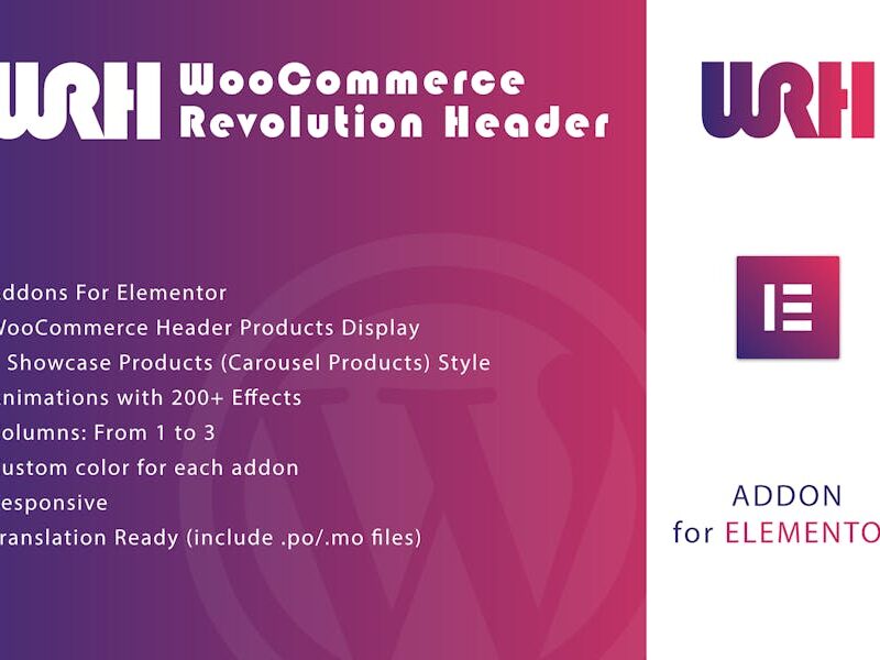 WooCommerce Revolution Header for Elementor