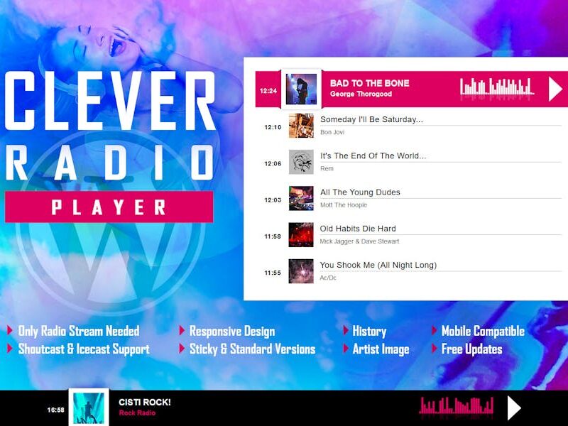 CLEVER - HTML5 Radio Player With History WP Plugin