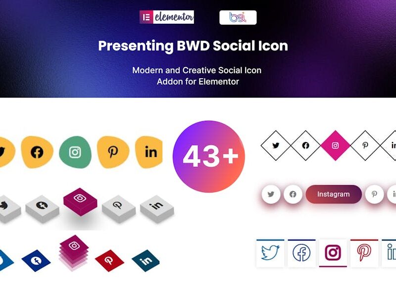 Social Media Icon addon for elementor