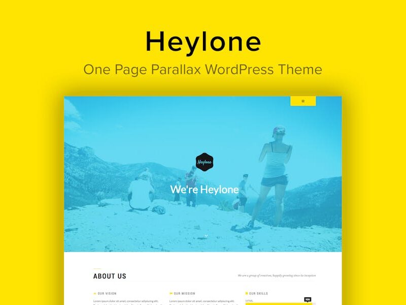 Heylone - One Page Parallax WordPress Theme