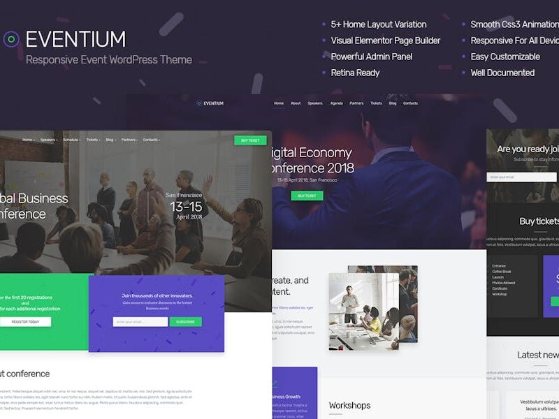 Eventium - Responsive Event WordPress Theme