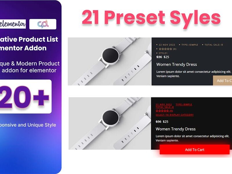 WooCommerce Product List Addon For Elementor