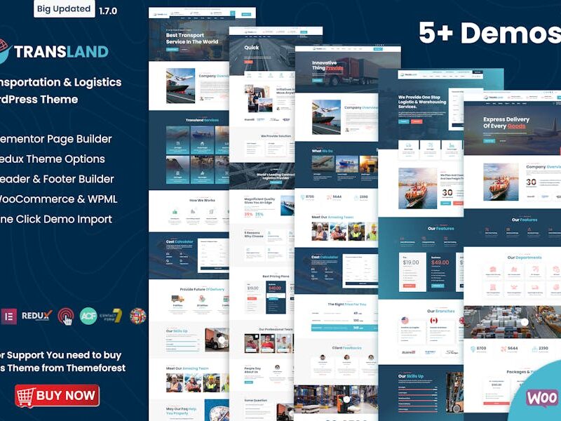 Transport & Logistics WordPress Elementor Theme