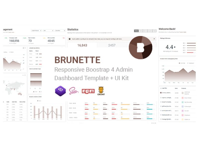 Brunette - Bootstrap 4 Admin & Powerful UI Kit
