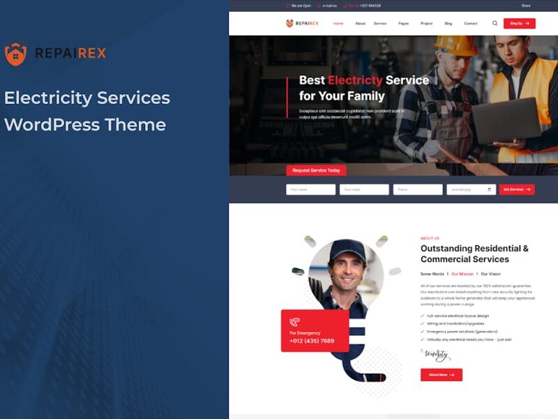 Repairex - Electricity Services WordPress Theme