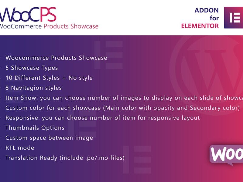 WooCommerce Products Showcase for Elementor