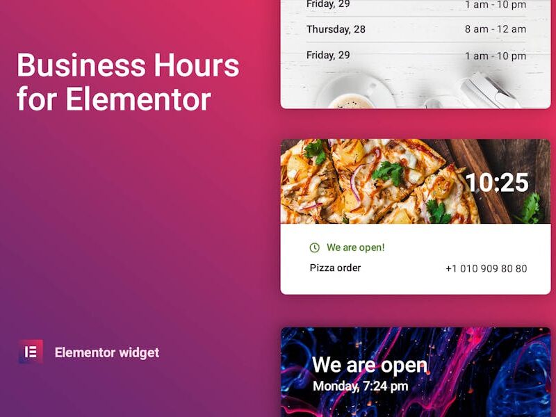 Business hours for Elementor