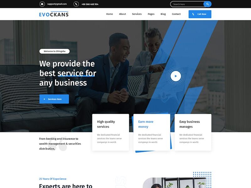 Evockans - Responsive Multi-Purpose WordPress Them