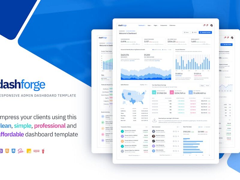 Dashforge Responsive Dashboard Admin Template