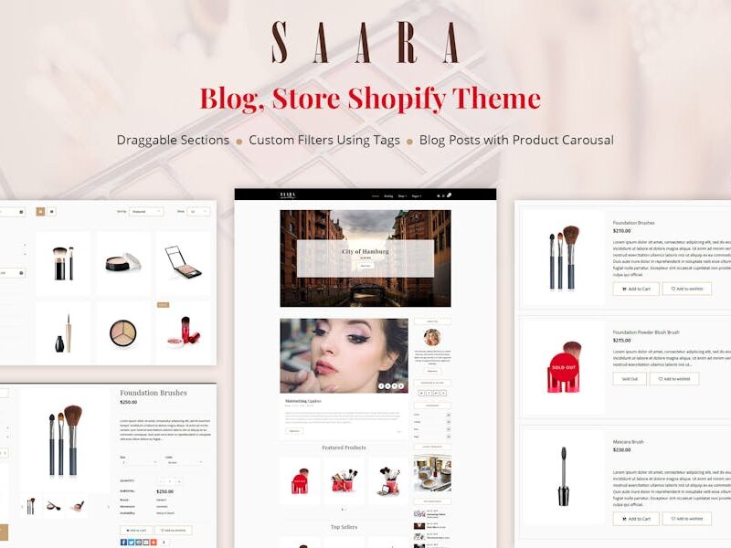 Saara - Blog, Store Shopify Theme