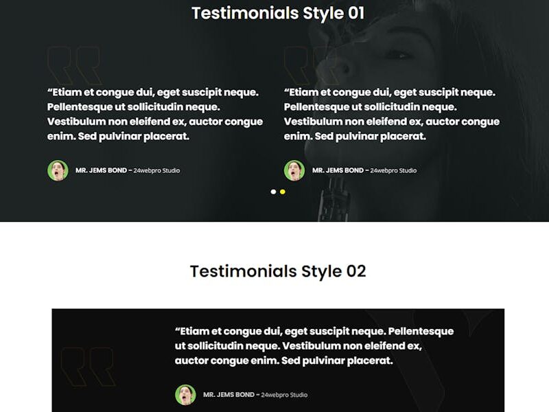 Testimonials widget For Elementor