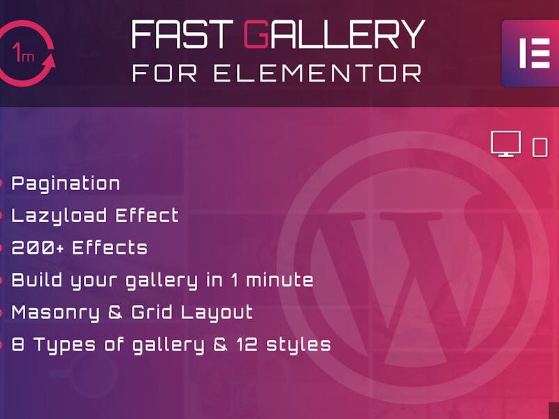 Fast Gallery for Elementor WordPress Plugin