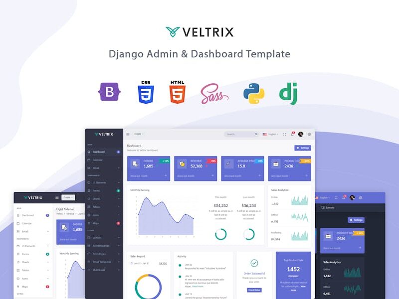 Veltrix - Django Admin & Dashboard Template