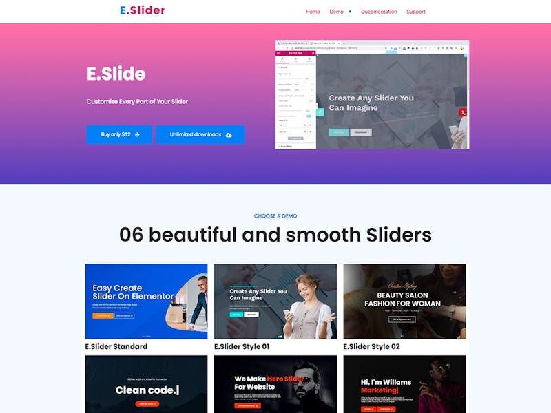 Elementor Slider Addons - Widget