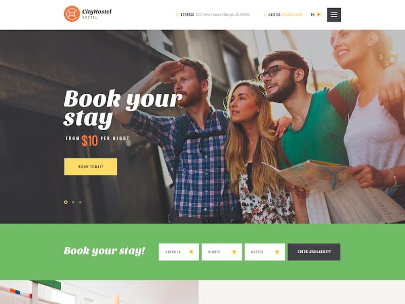 City Hostel | A Travel & Hotel Booking WP Theme