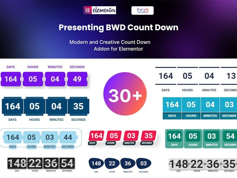 BWD Count Down addon for elementor