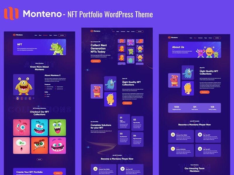 Monteno - NFT Portfolio WordPress Theme