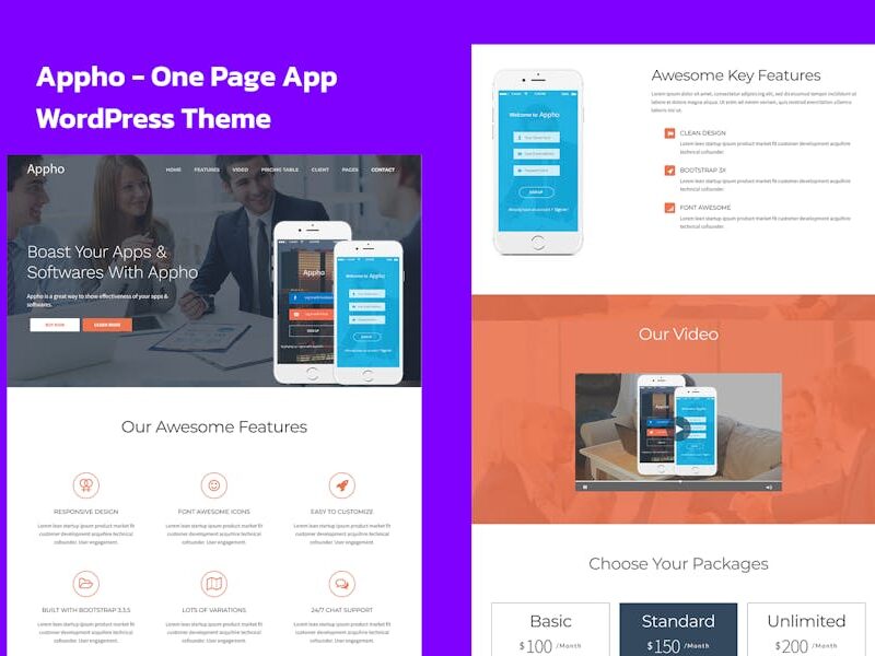Appho - App & Software Landing WordPress Theme