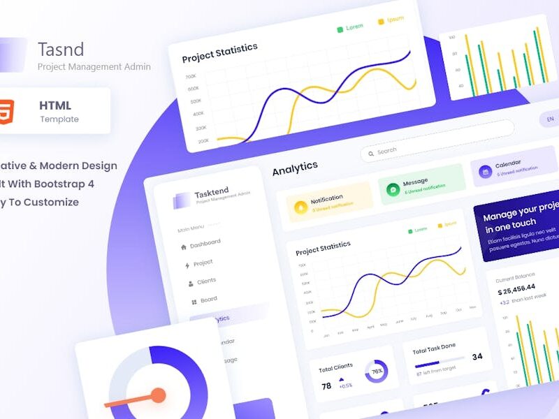 Protend - Project Management Admin Dashboard HTML