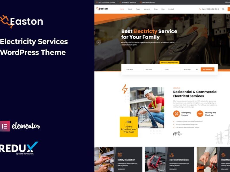 Easton - Electricity Services WordPress Theme