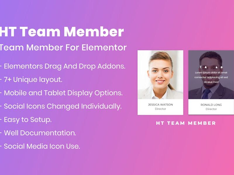 HT Team Member For Elementor