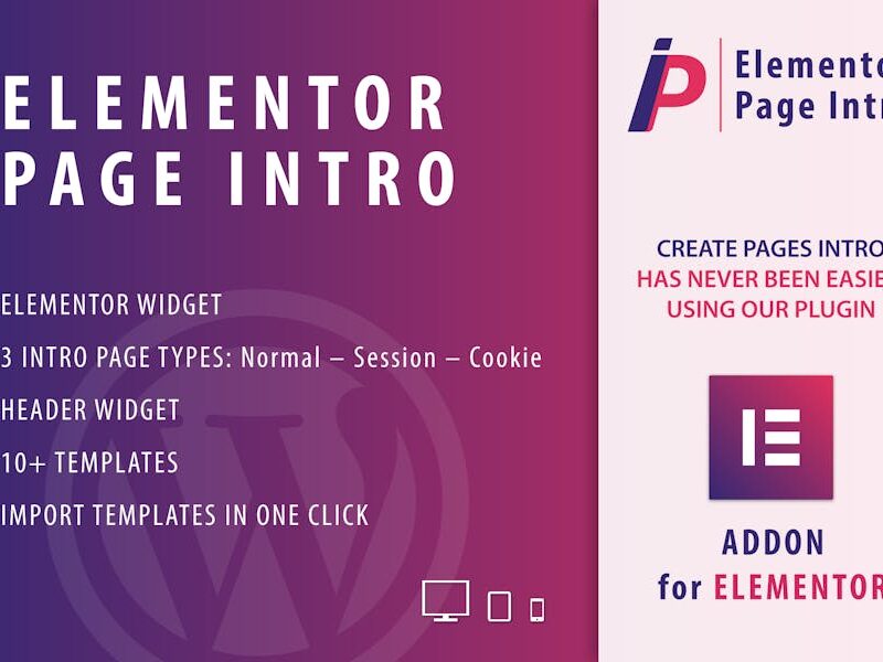 Page Intro for Elementor WordPress Plugin