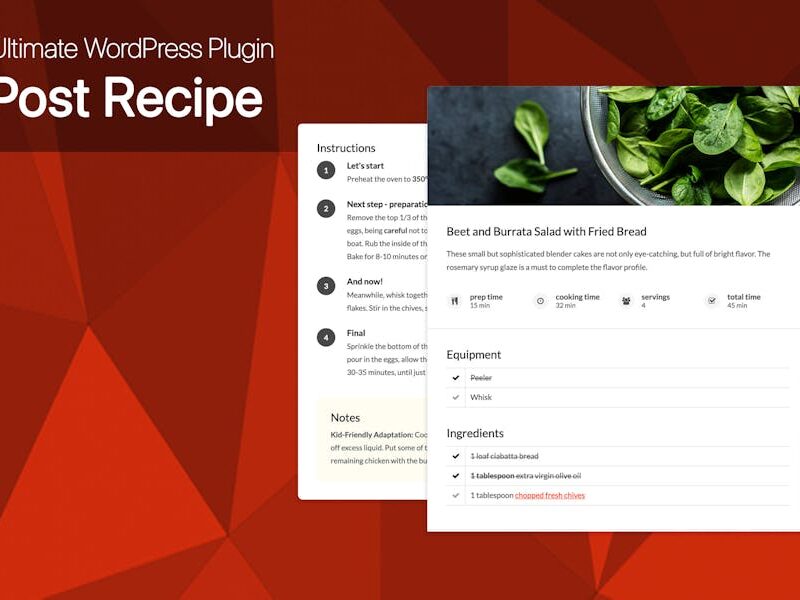 Ultimate Post Recipe Plugin for WordPress