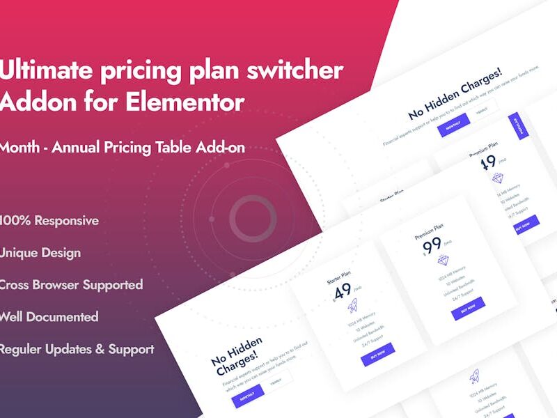 Ultimate Pricing Plan Switcher Addon for Elementor