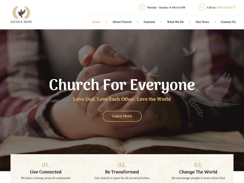 Faith & Hope | A Modern Church & Religion WordPre