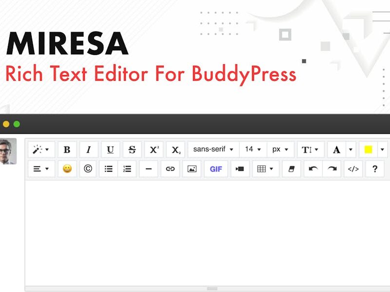 Miresa - WordPress Rich Text Editor For BuddyPress