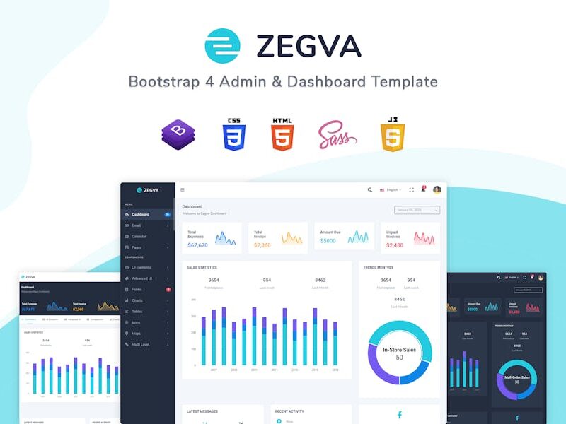 Zegva - Bootstrap 4 Admin & Dashboard Template