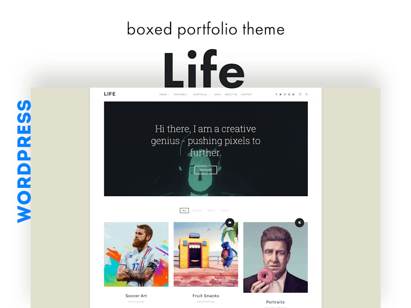 Life - Boxed Portfolio WordPress Theme