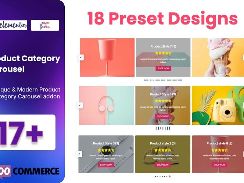 WooCommerce Product Category Carousel For Elemento