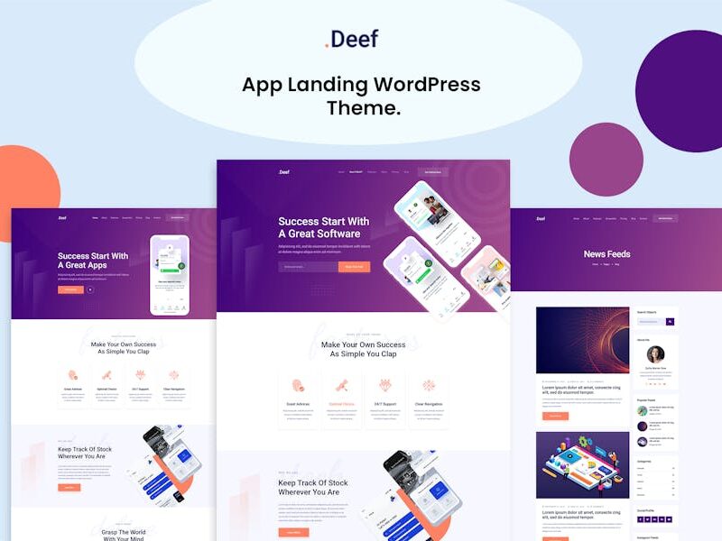 Deef - App Landing WordPress Theme