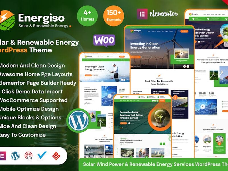 Energiso - Solar & Energy WordPress Theme