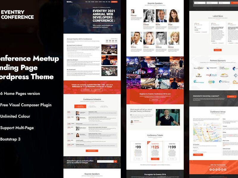 Eventry - Conference Meetup Landing Page Theme